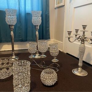 Elegant Crystal Candle Holders Set